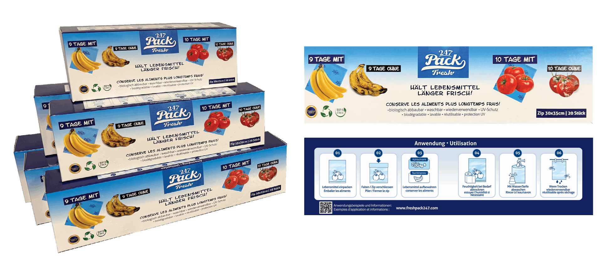 Freshpack Frischhaltebeutel - Lebensmittel bis zu 3x länger frisch